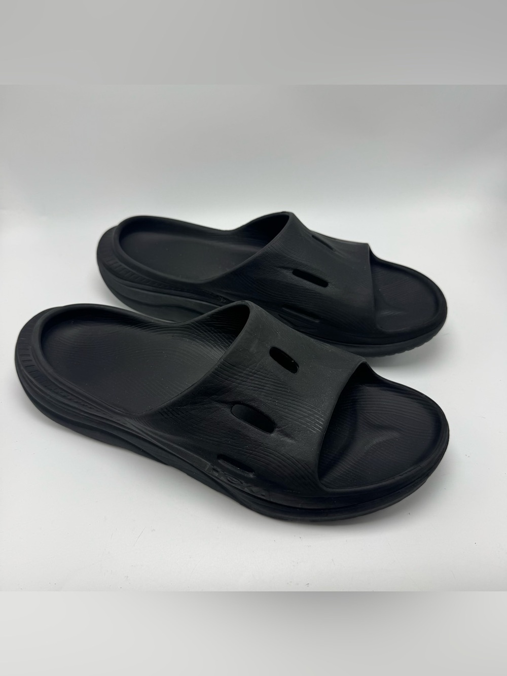 HOKA Ora Recovery Slide 3 Sandals Men’s Size 12 Black Comfort Slides Cushion